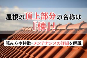 屋根の頂上部分の名称は「棟」！読み方や特徴・メンテナンスの詳細を解説